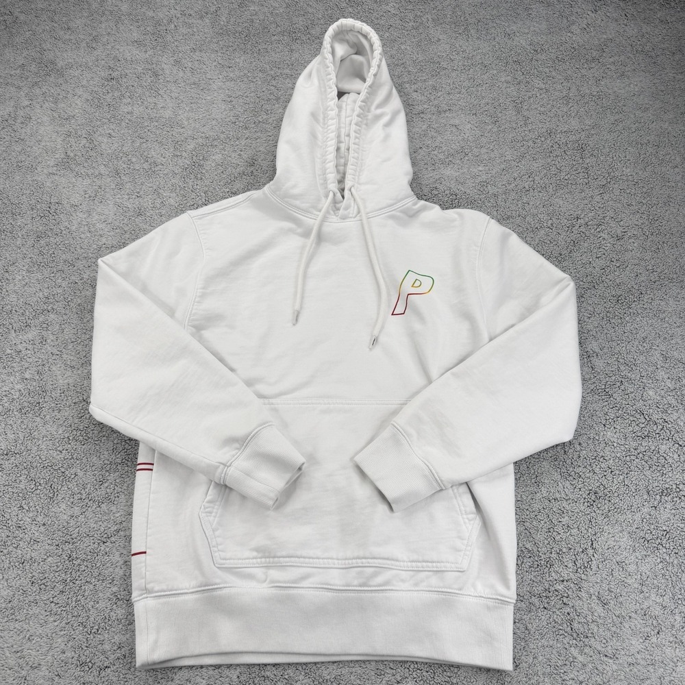 PALACE White Hoodie with Subtle Multicolor 'P' Logo
